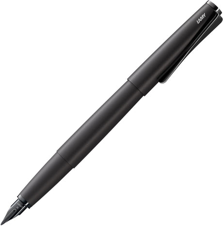 Lamy studio zwarte vulpen - universele vulpen in elegante volledig metalen behuizing - met propellervormige clip stalen penpunt in lijndikte f - incl. inktpatroon t 10 blauw
