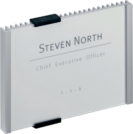 Merkloos sans marque durable 4801 naambord - naambordje - deurbord- info sign - geanodiseerd aluminium - metallic zilver- 149 x 105,5 mm