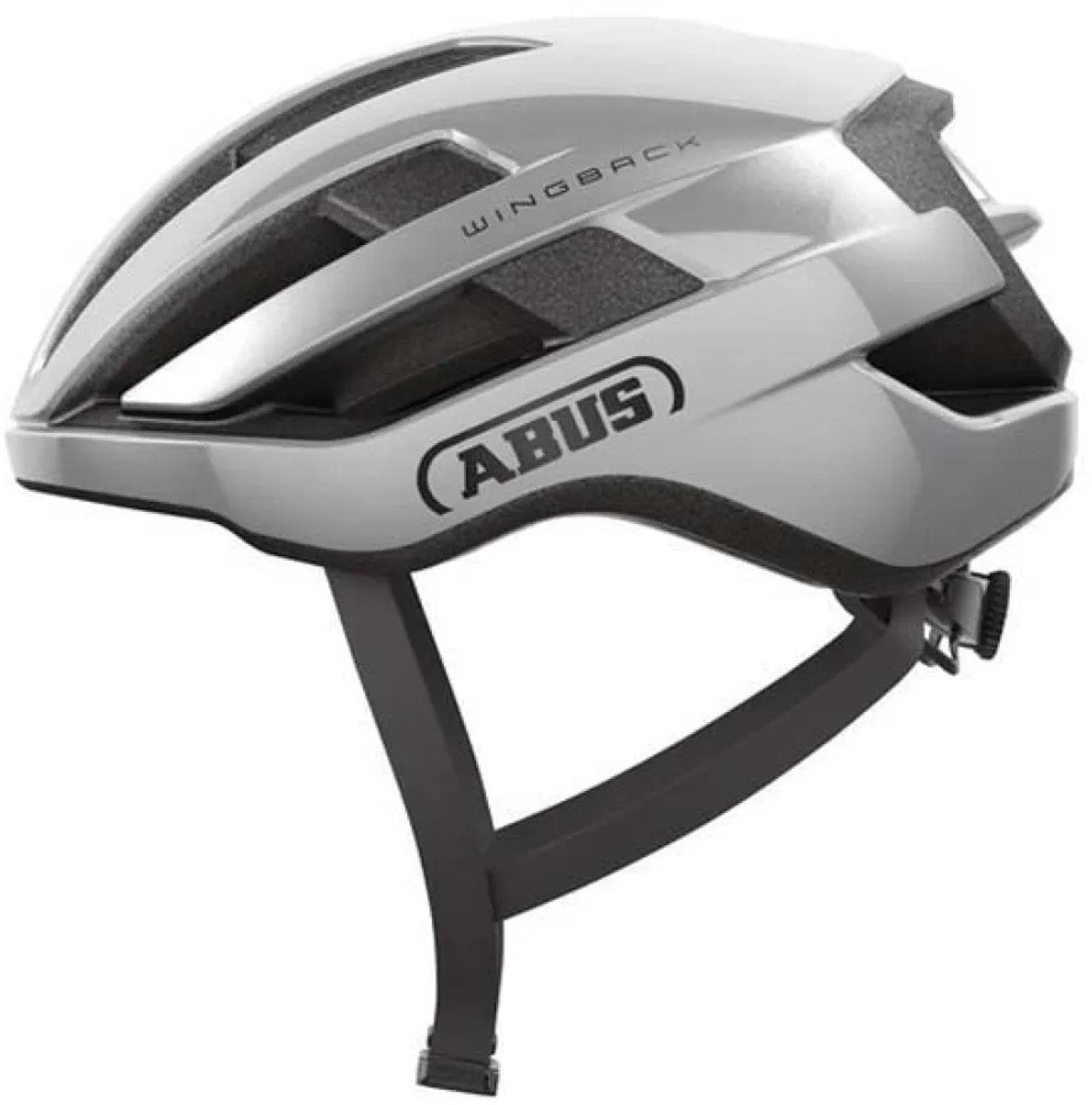 Abus fietshelm wingback gleam silver l - 57-61 cm - zilver - geschikt voor gebruik op racefietsen - gravelbikes - 270 g l