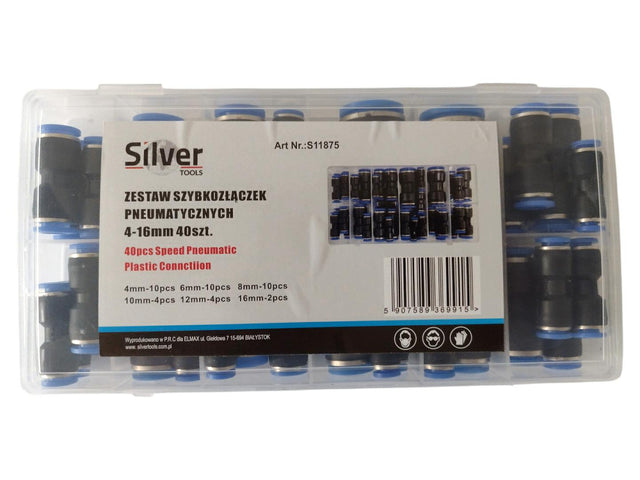 Silver snelkoppelingsset 4-16mm 40szt