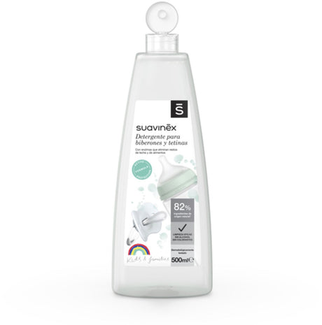 Suavinex reinigingsgel voor babyflessen en spenen - 750 ml afwasmiddel voor bekers, bordjes en borstkolfonderdelen - verwijdert melk-, pap- en vruchtenresten - zonder parfum en dermatologisch getest - dagelijks gebruik