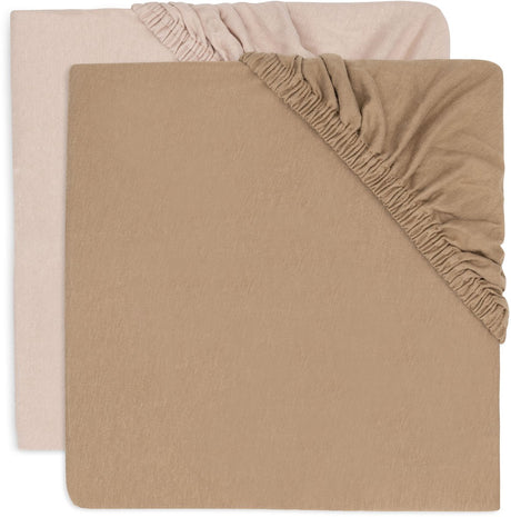 Jollein hoeslaken jersey 60x120cm wild rose biscuit (2pack)