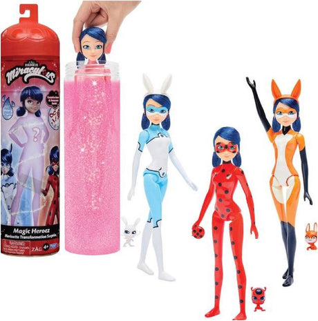 Bandai - wonderbaarlijk lieveheersbeestje - marinette kleurverandering verrassingspop - gelede wonderbaarlijke pop 26 cm + 3 verrassingen - kleurveranderingspop - willekeurig model - kinderspeelgoed 4 jaar en + - p50390