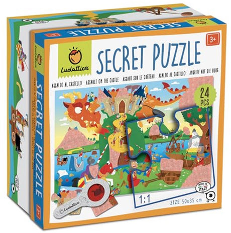 Ludattica puzzel kasteel - educatief kinderspel 24 stukjes karton.