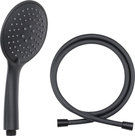 Differnz handdouche - 3 sproeistanden - inclusief doucheslang van 1.5 meter - anti-kalkaanslag sproeigaten - anti-twist systeem - aansluiting 1 2 inch - diameter 12 cm - kleur zwart