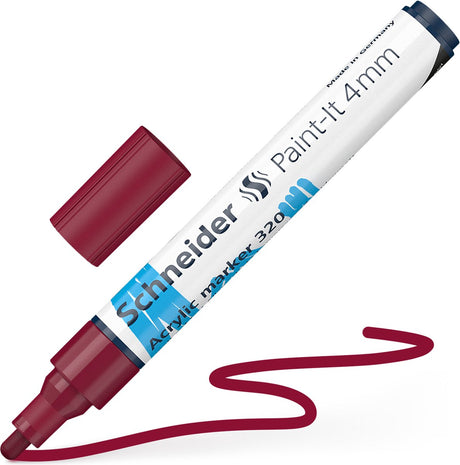 Schneider schrijfwaren schneider acrylmarker - paint-it 320 - 4mm - bordeaux - s-120261