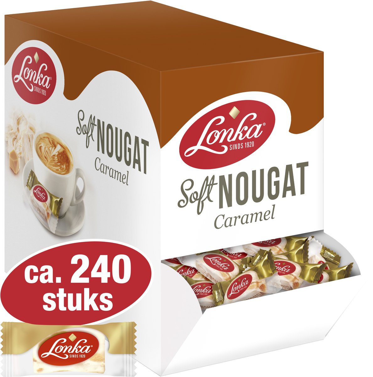 Lonka nougat caramel - per stuk verpakt - box a 2,57kg