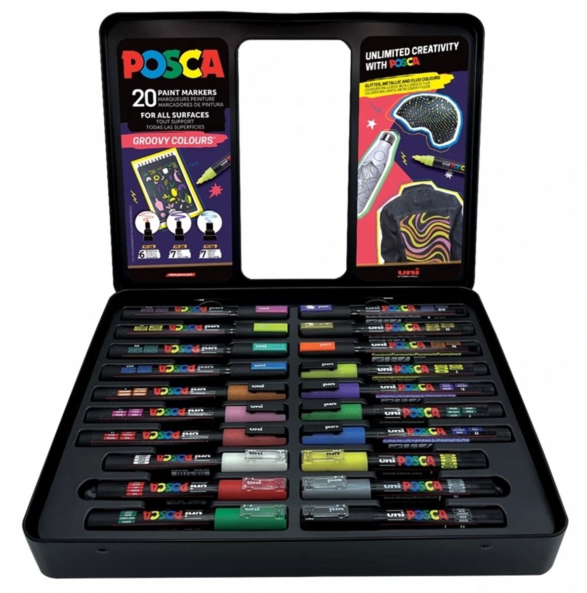Posca markers 20 stuks groovy kleuren - originele japanse markers