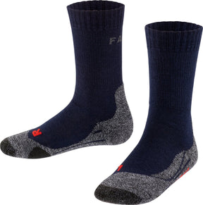 Falke tk2 anti-blaar dik wol functioneel materiaal wandelsokken kinderen blauw - maat 31-34