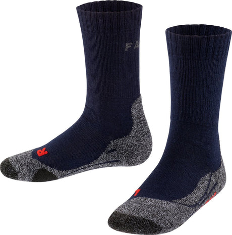 Falke tk2 anti-blaar dik wol functioneel materiaal wandelsokken kinderen blauw - maat 23-26