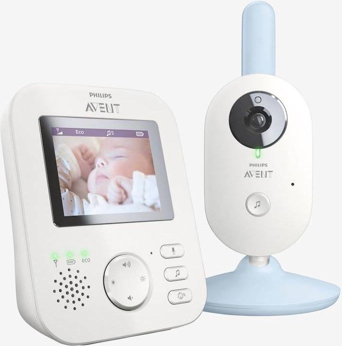 Philips avent scd835 26 beeldbabyfoon - babyfoon met camera - wit lichtblauw
