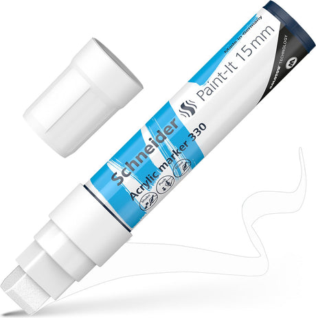 Schneider schrijfwaren schneider acrylmarker - paint-it 330 - schrijfbreedte 15mm - wit - s-120349