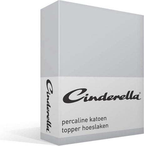 Cinderella weekend - topper hoeslaken (tot 15 cm) - katoen - 200x220 cm - lichtgrijs