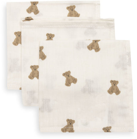 Jollein hydrofiel monddoekje 31x31cm mini teddy bear (3pack)