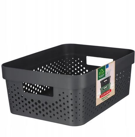 Curver infinity recycled dots opbergbox - 11 liter - antraciet