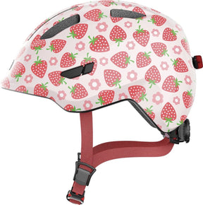 Abus fietshelm smiley 3.0 led rose strawberry s - 45-50 cm - pink - geschikt voor gebruik op kinderfietsen - 230 g s