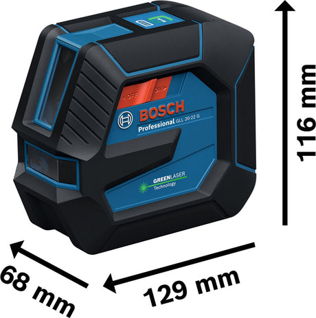 Bosch professional gll 20-22 g kruislijnlaser groen 4x1.5v + bt 150 statief - 0601065601