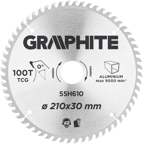 Graphite cirkelzaagblad 205 mm, 80 tands, aluminium
