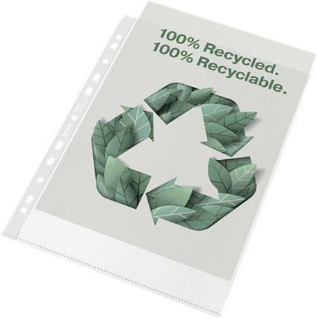 Esselte 100% gerecyclede pp a4 premium showtas - 100 micron - 50x transparante insteekhoezen - voor thuiswerken