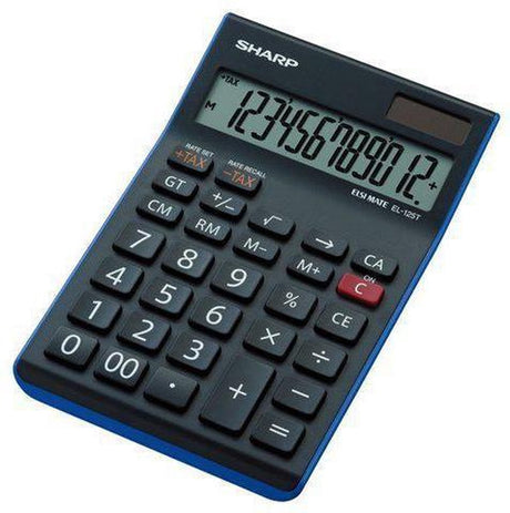 Sharp rekenmachine - zwart - 12 digit - 1x lr44 batterij