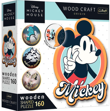 Mickey mouse trefl retro disney hout houten legpuzzel - 160 stukjes - vanaf 6 jaar