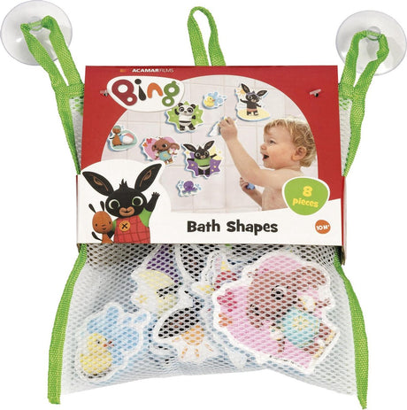 Bambolino bing badspeelgoed met drijvende foamfiguren - plakt op tegels - opbergnet met zuignappen - peuter en kleuter speelgoed - voor meisjes en jongens - vanaf 1 jaar - speelgoed kinderen - toys