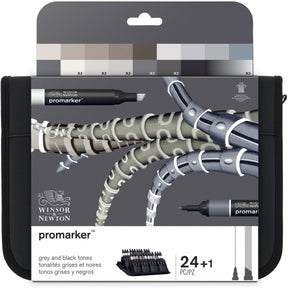 Winsor newton 0290081 promarker™ 24 black greys | professionele layoutmarkers alcoholmarkers