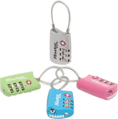 Masterlock hangslot 3-cijfer tsa kabel ass 30mm
