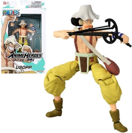 Bandai - anime heroes - one piece - anime heroes figuur 17 cm - usopp - 37005