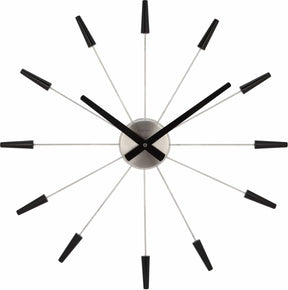 Nextime plug inn – stille wandklok – 58 cm – metaal – zwart – design
