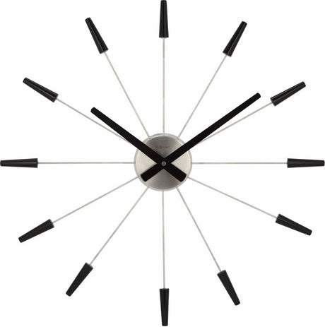 Nextime plug inn – stille wandklok – 58 cm – metaal – zwart – design