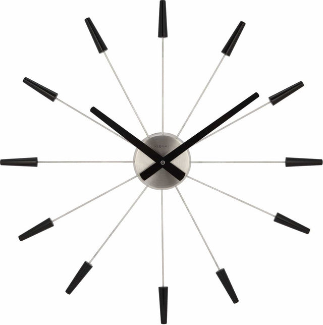 Nextime plug inn – stille wandklok – 58 cm – metaal – zwart – design