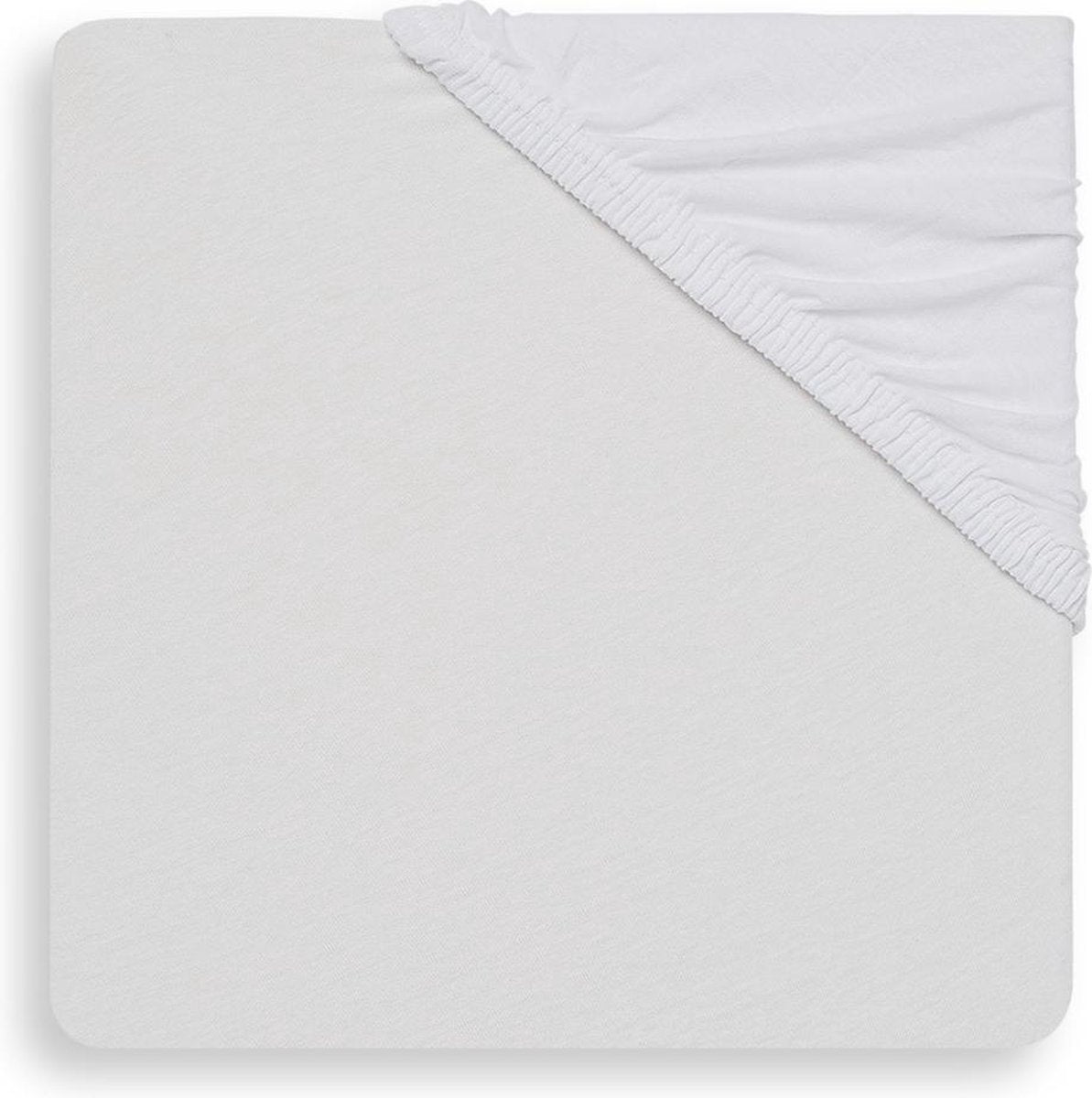 Jollein - baby hoeslaken boxmatras jersey (wit) - katoen - hoeslaken baby, hoeslaken box - 75x95cm