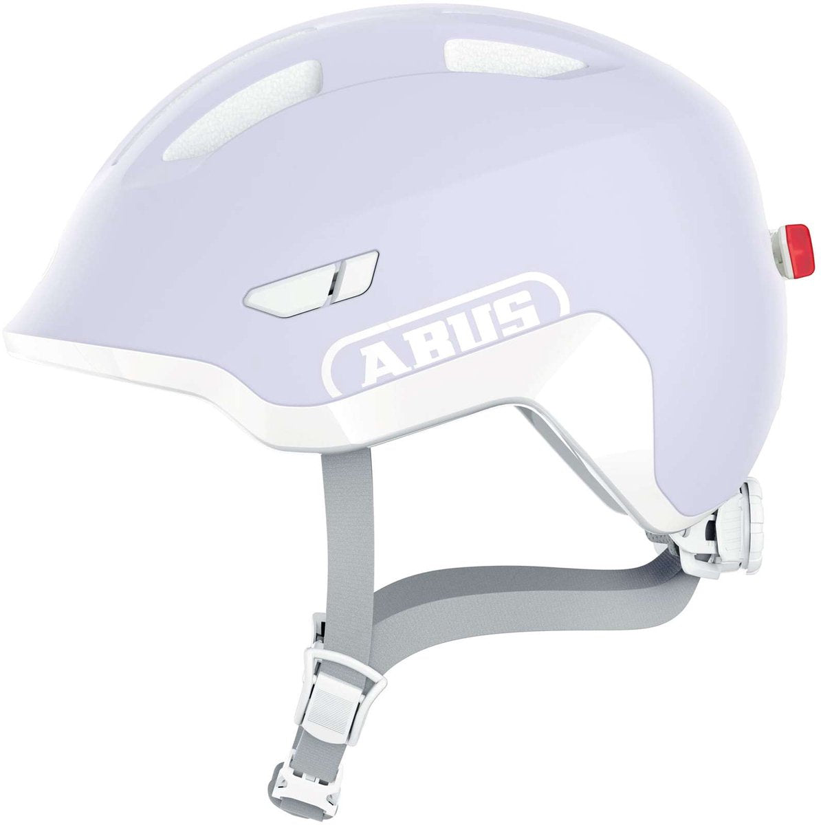Abus kinderhelm smiley 3.0 ace led - fietshelm met licht - diepe pasvorm ruimte voor een vlecht - voor meisjes en jongens - pure lavender, maat m