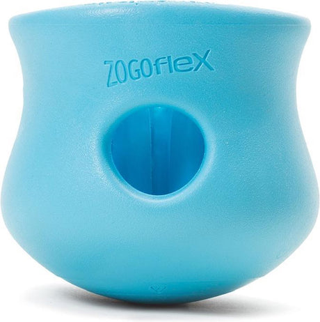 West paw toppl zogoflex - sterk honden speelgoed - slowfeeder - blauw - small - 8 cm s