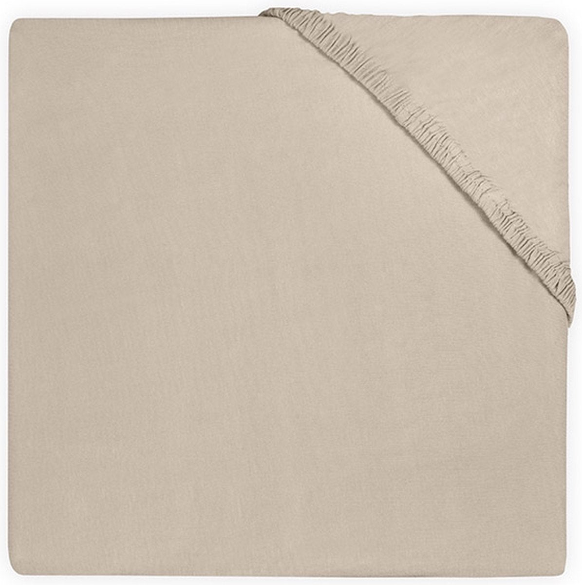 Jollein - baby hoeslaken boxmatras jersey (nougat) - katoen - hoeslaken box - 75x95cm