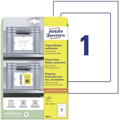 Avery zelfklevende etiketten 220 x 160 mm wit