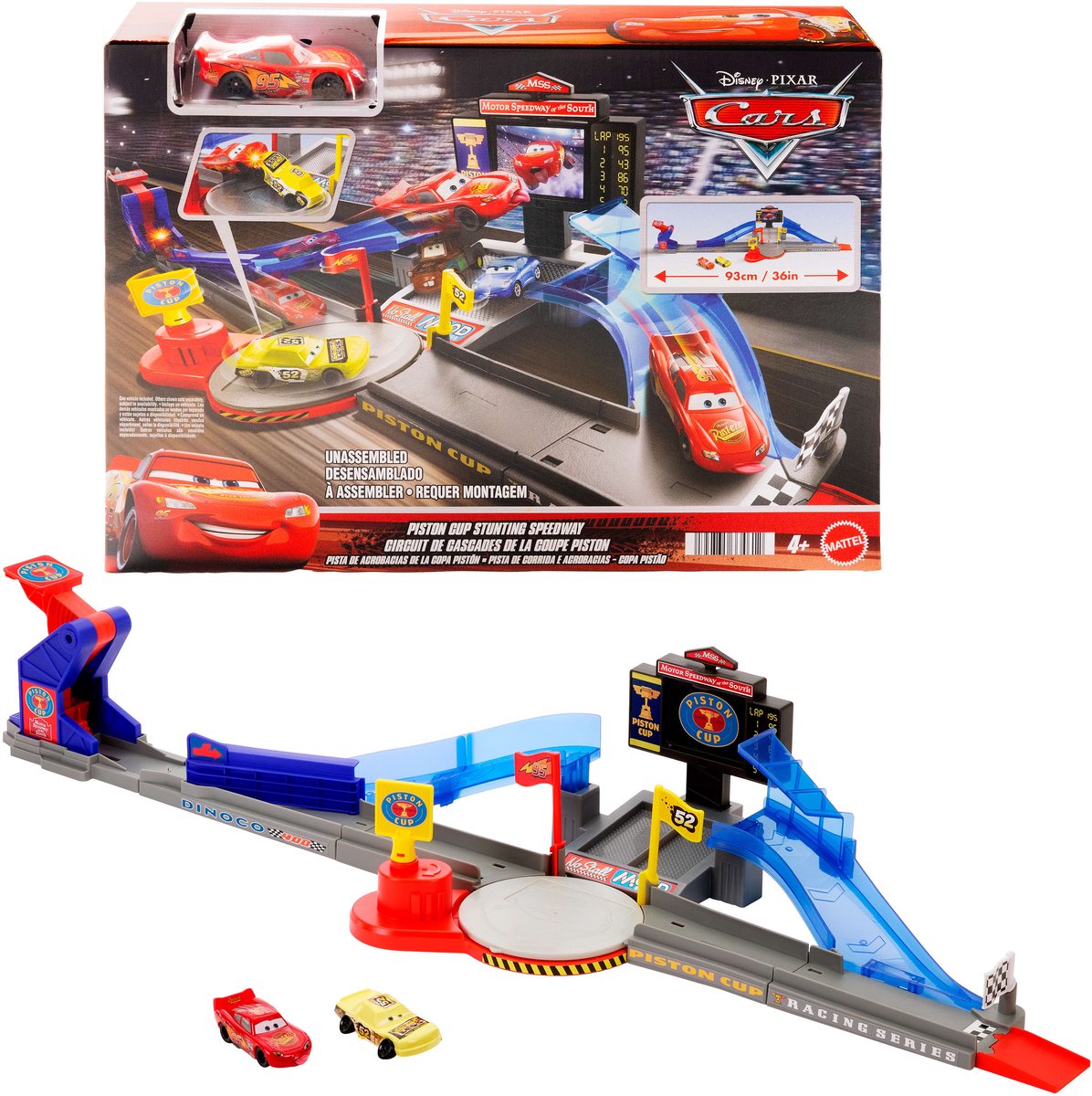 Disney pixar cars mattel cars speelgoed racebaan piston cup stunting speedway set.