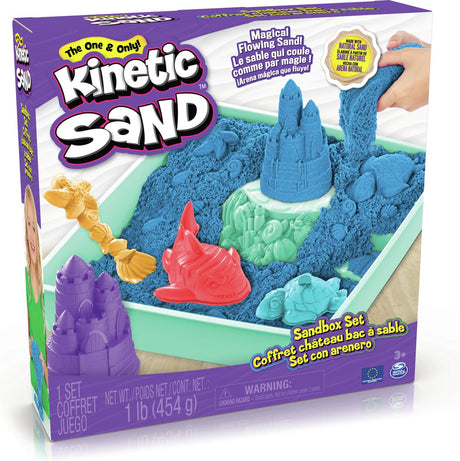 Kinetic sand - zandbak-set met 454 g speelzand 4 vormen en gereedschap - sensorisch speelgoed - stijlen kunnen variëren