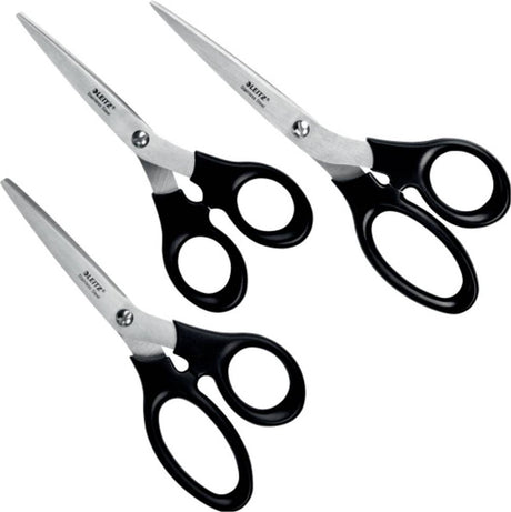 Leitz roestvrijstalen scharenset - 165 185 200 mm - met ergonomische handgreep - zwart