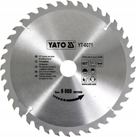 Yato cirkelzaagblad ø250 mm - 40t - binnendiameter 30 mm