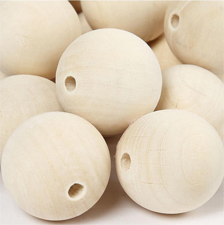 Creativ company houten kraal, d: 35 mm, gatgrootte 6 mm, 50 stuks, china berry