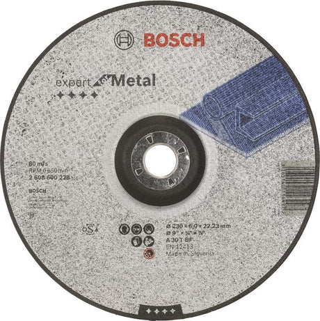 Bosch - afbraamschijf gebogen expert for metal a 30 t bf, 230 mm, 22,23 mm, 6,0 mm