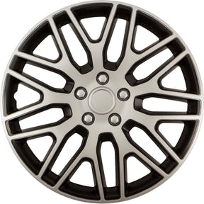 Versaco wieldoppen dakar zilver zwart 15 inch - set (4 stuks)