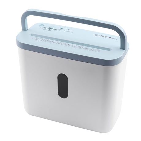 Genie 440x blue papierversnipperaar - 4 vellen din a4 (80 g m²) - cross cut - 8 liter - compact formaat met handgreep - thuis kantoor - blauw wit