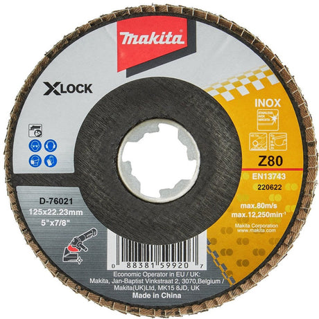 Makita d-76021 lamellenschuurschijf z80 x-lock | 125mm