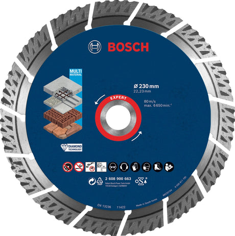 Bosch 230 x 22,23 x 2,4 x 15 mm multimaterial diamantdoorslijpschijf - professional expert - 2608900663