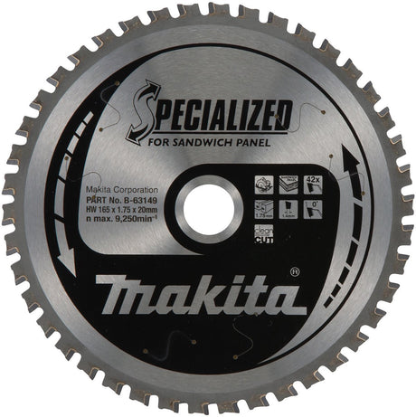 Makita cirkelzaagblad voor sandwichpaneel | specialized | ø 165mm asgat 20mm 42t - b-63149