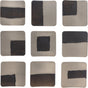 Woood nami wanddeco set - metaal - nikkel - 25x25x25