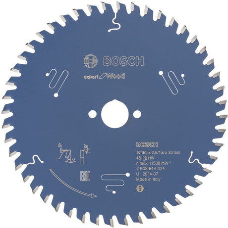 Bosch cirkelzaagblad expert voor hout 165x20 - 48 tanden